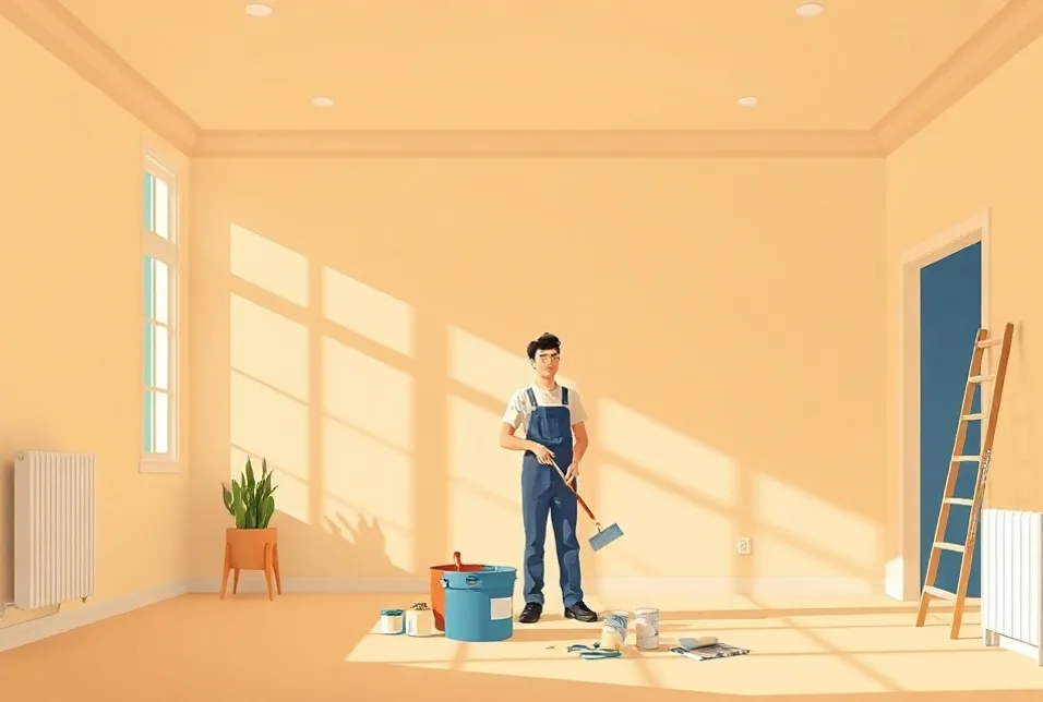 Intérieur rénové après travaux de peinture à Urrugne