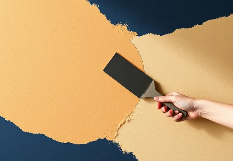 Application d'un enduit décoratif à la lisseuse sur un mur